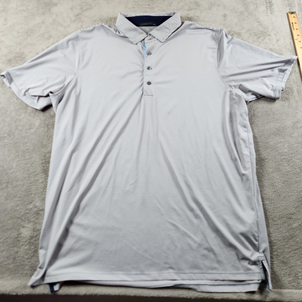 Greyson Golf Polo Shirt Mens size‎ 2XL Short Sleeve Stripe Recycled Polyester - Picture 2 of 10